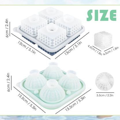 Silicone Ice Sphere Mold Tray with Lid - 6 Large Whisky Balls