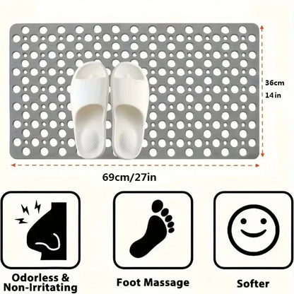 Anti-Slip Shower Mat with Drainage Holes & Massage Points - PVC
