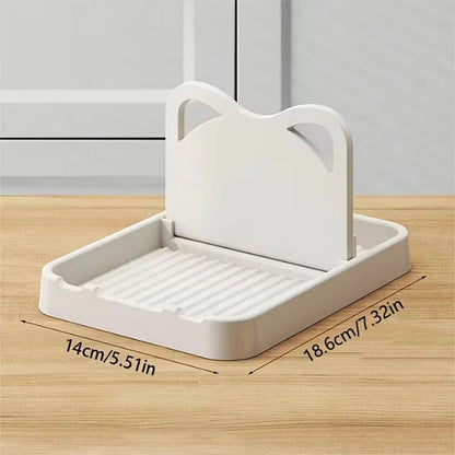 Silicone Kitchen Counter Spoon Rack & Pot Lid Organizer