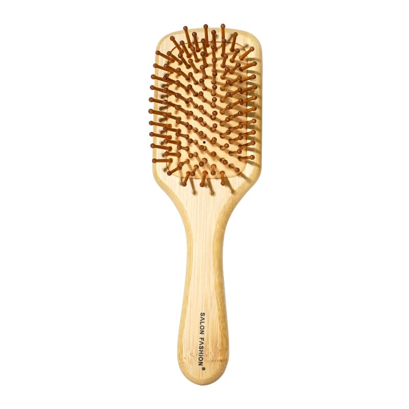 Bamboo Hair Brush Anti-Static Wooden Comb Air Cushion Detangler
