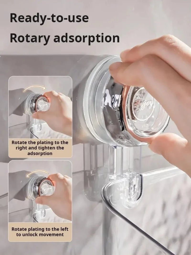 Suction Cup Corner Bathroom Shelf - Wall Mount Shower Organizer