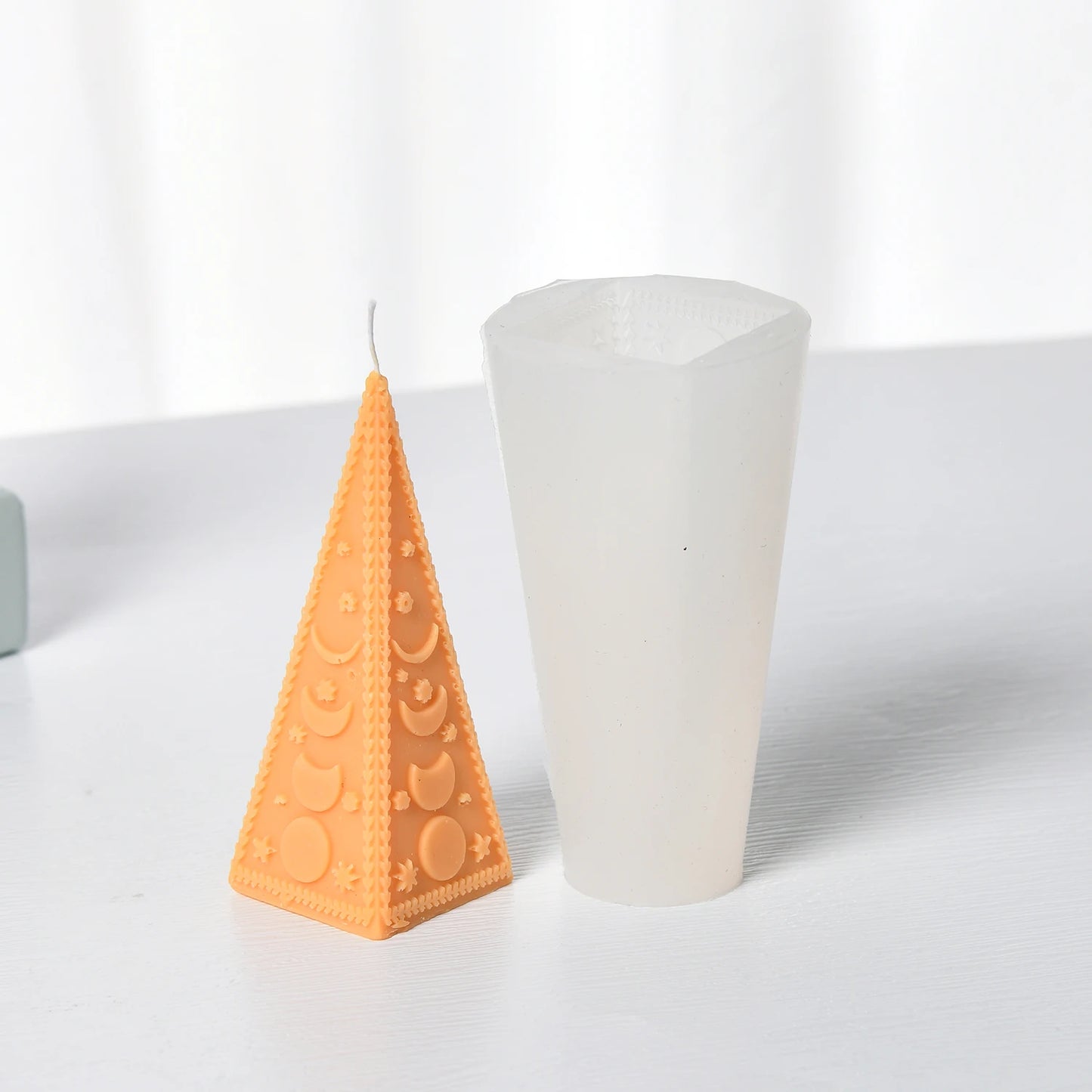 Triangle Silicone Candle Mold Moon Star Pattern DIY Pillar Making