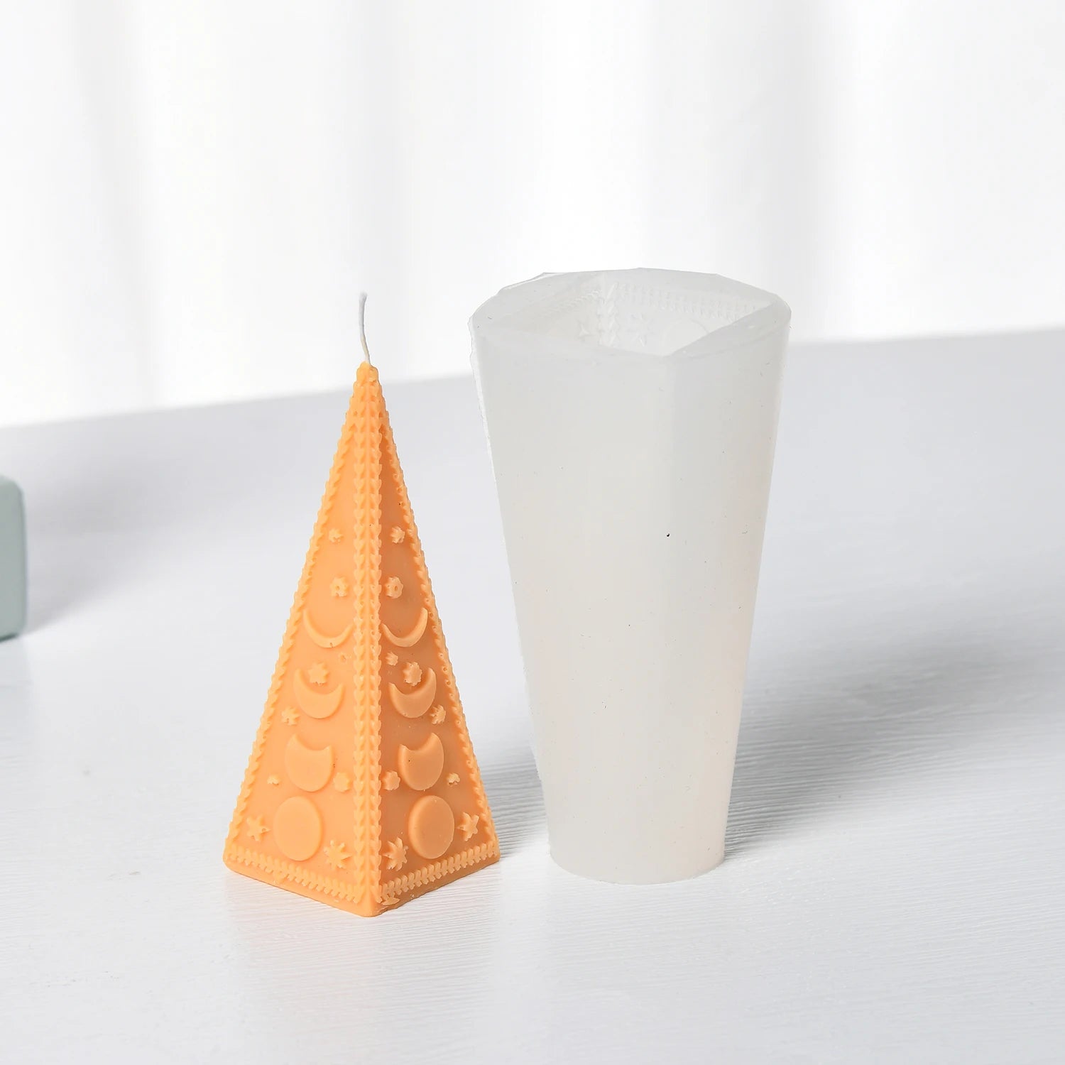 Triangle Silicone Candle Mold Moon Star Pattern DIY Pillar Making