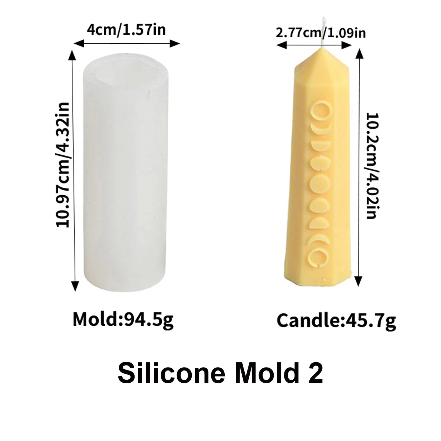 Triangle Silicone Candle Mold Moon Star Pattern DIY Pillar Making