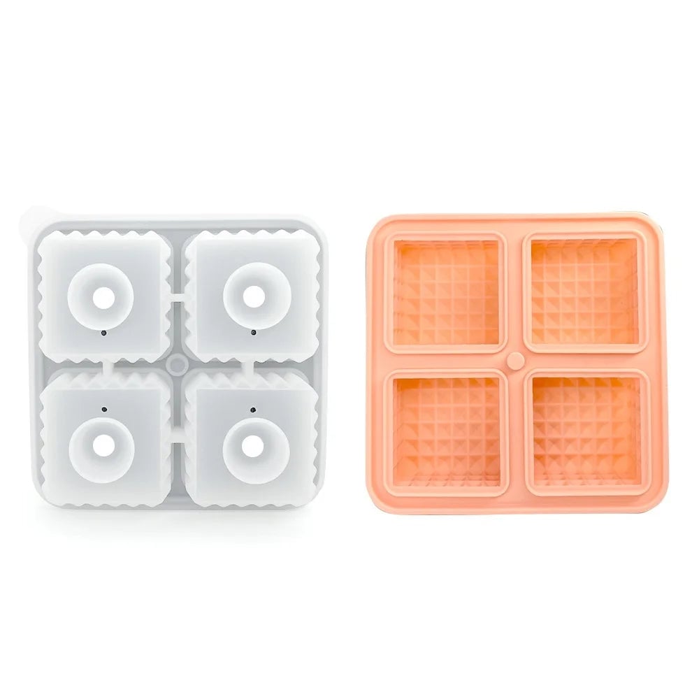 Silicone Ice Sphere Mold Tray with Lid - 6 Large Whisky Balls