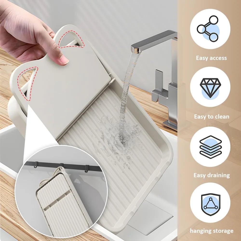 Silicone Kitchen Counter Spoon Rack & Pot Lid Organizer