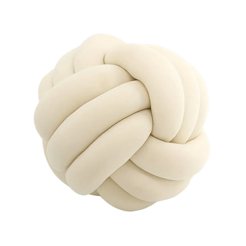 Art Deco Striped Knot Pillow 9x9" - Handmade Polyester Cotton