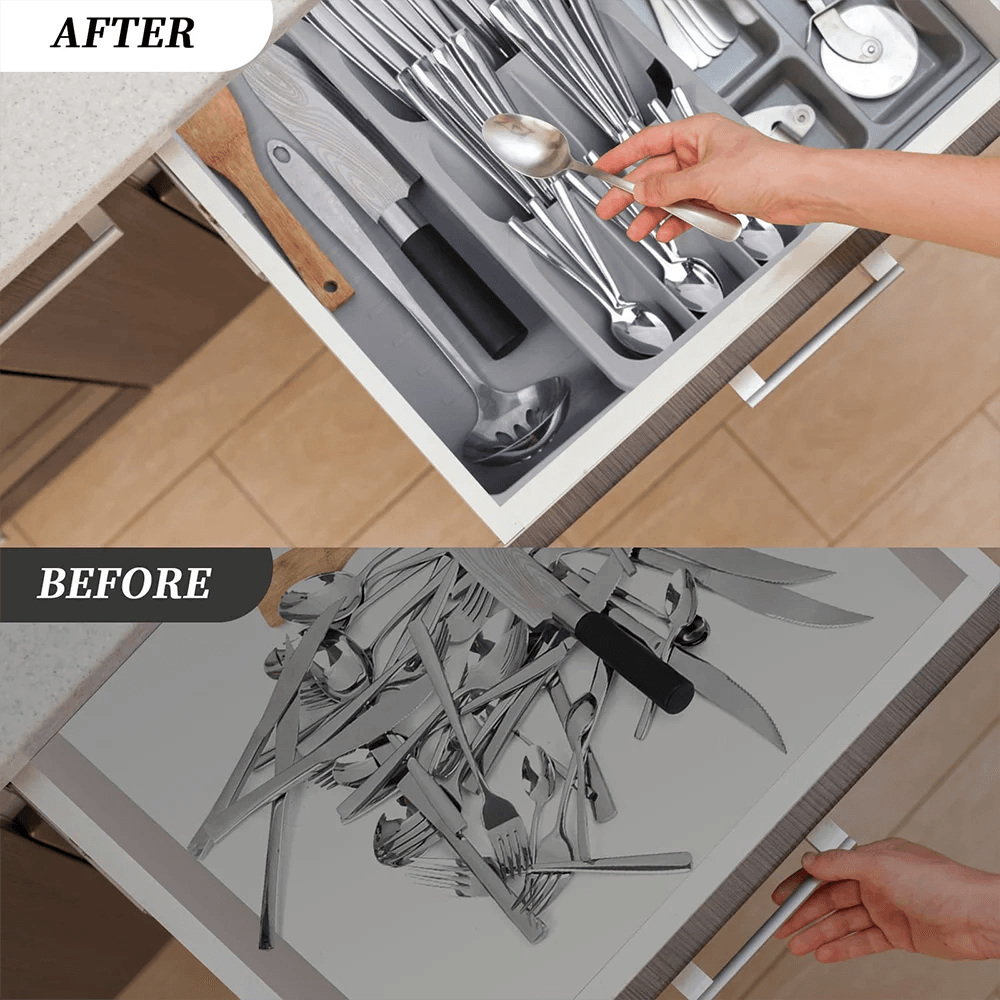 Adjustable Multifunctional Kitchen Cutlery Organizer Drawer Insert
