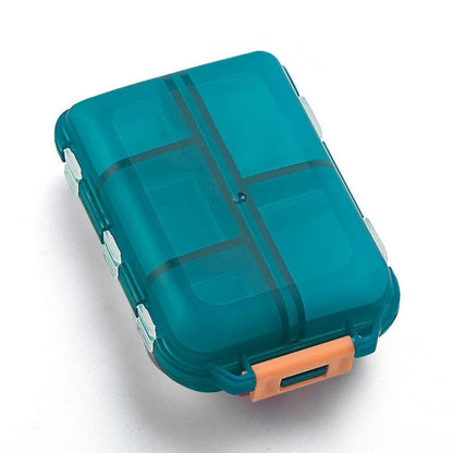 Double Layer 10 Cell Portable Pill Box Transparent Medicine Storage