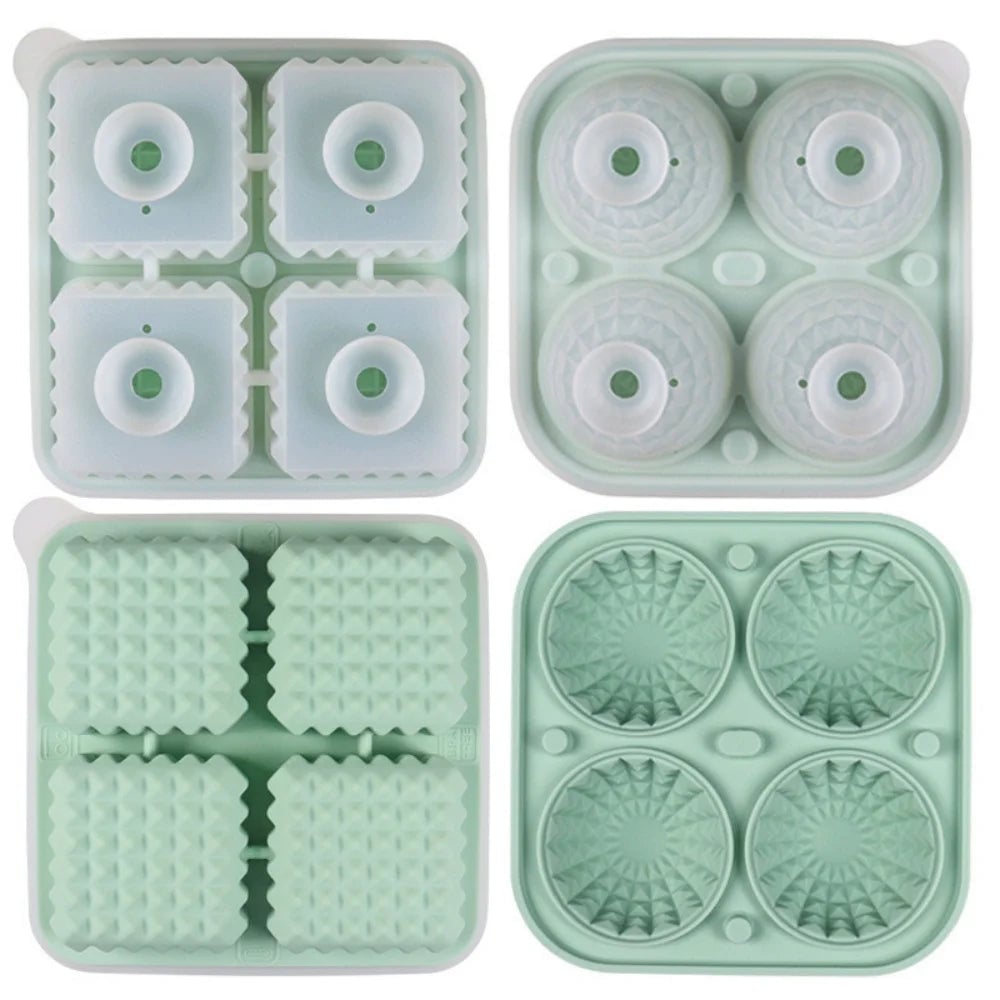 Silicone Ice Sphere Mold Tray with Lid - 6 Large Whisky Balls