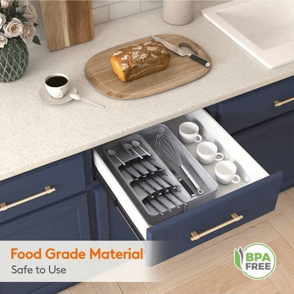 Adjustable Multifunctional Kitchen Cutlery Organizer Drawer Insert