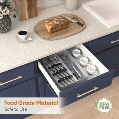 Adjustable Multifunctional Kitchen Cutlery Organizer Drawer Insert