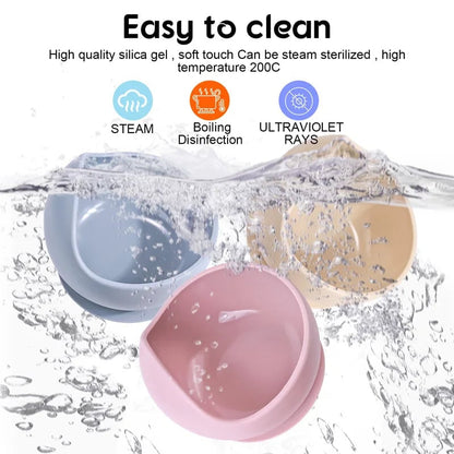 2PC Silicone Sucker Bowl Set - Baby Self-Feeding Training Bowls
