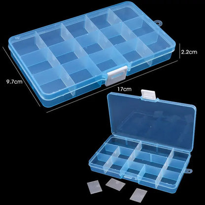 Adjustable Plastic Storage Organizer Box 10/15 Grid Jewelry Beads