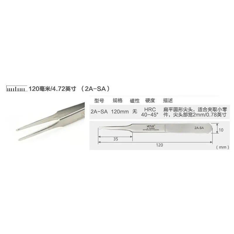 VETUS 6A-SA Stainless Steel Precision Tweezers 3D 6D Volume Lash