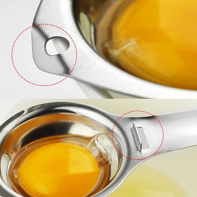 Stainless Steel Long Handle Egg Separator Filter Kitchen Tool