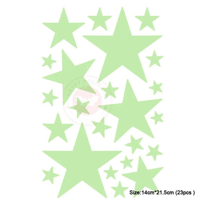Glow in Dark 3D Moon Stars Wall Stickers - Kids Room Decor Decals