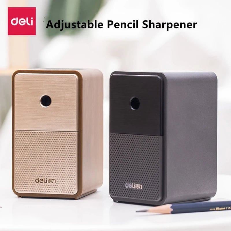 DELI Hand Crank Pencil Sharpener - Adjustable Table Mount Machine
