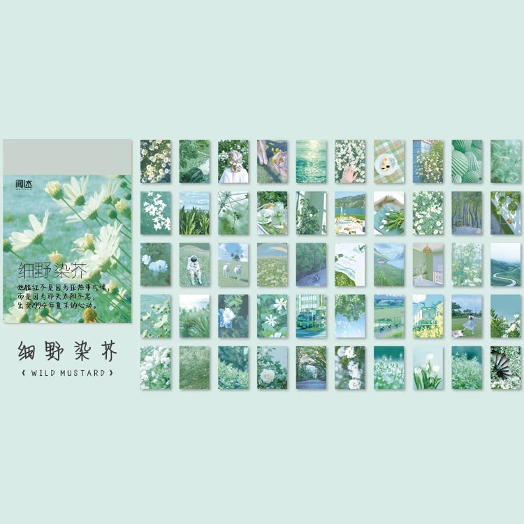 Natural Scenery Art Stickers Book - 50 Sheets Aesthetic Landscape