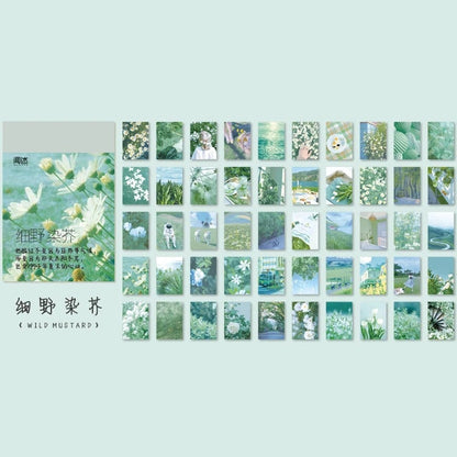 Natural Scenery Art Stickers Book - 50 Sheets Aesthetic Landscape