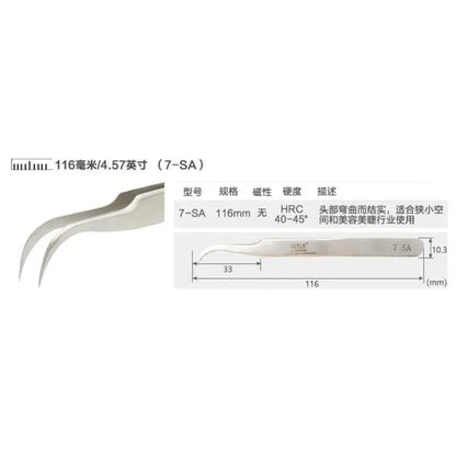 VETUS 6A-SA Stainless Steel Precision Tweezers 3D 6D Volume Lash