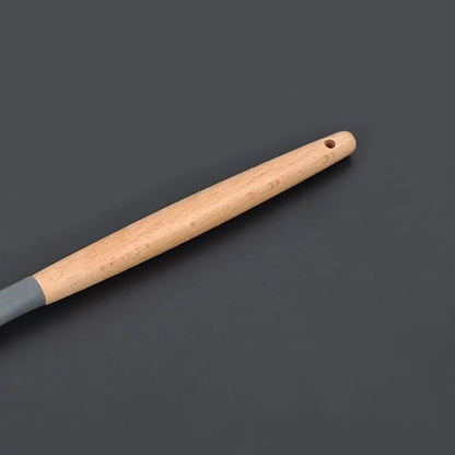 Non-Stick Silicone Kitchen Utensil Set with Wooden Handles