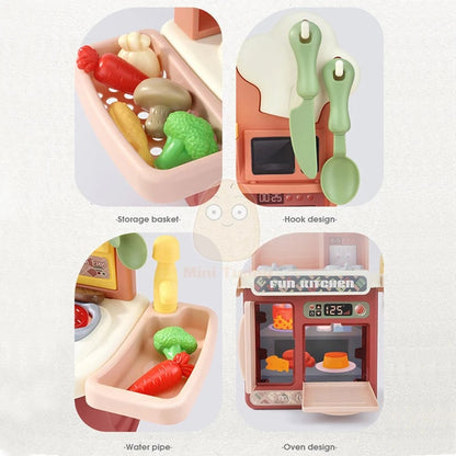 Kids Kitchen Pretend Play Cooking Chef Set Educational Learning Toy