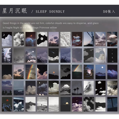 Natural Scenery Art Stickers Book - 50 Sheets Aesthetic Landscape