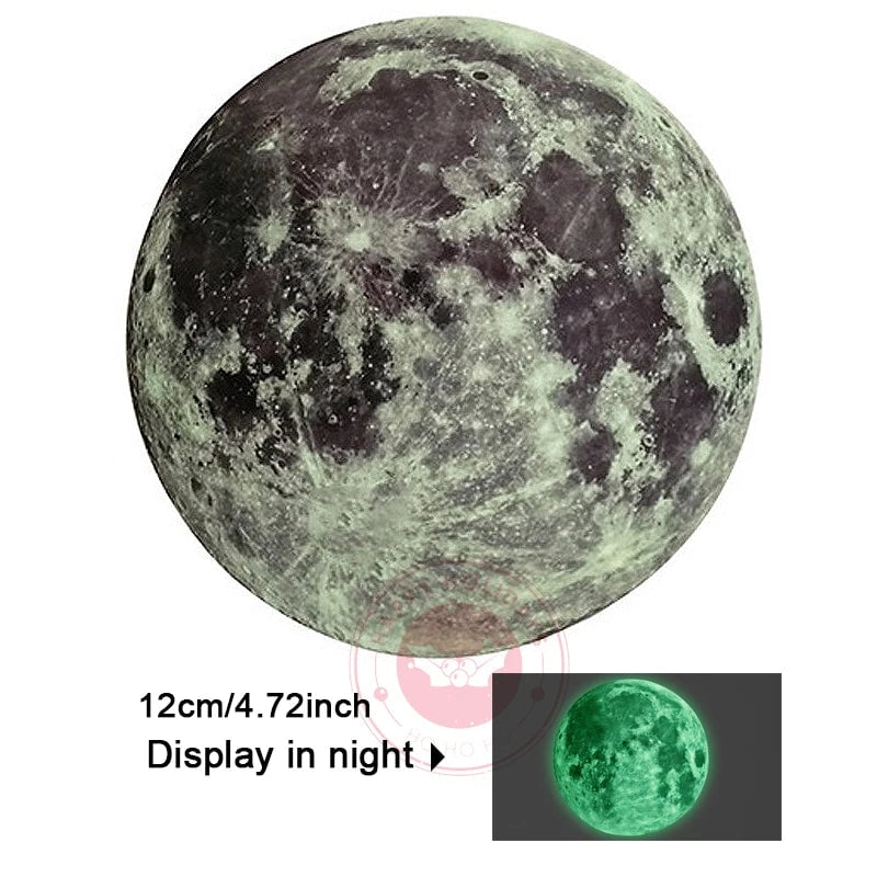 Glow in Dark 3D Moon Stars Wall Stickers - Kids Room Decor Decals