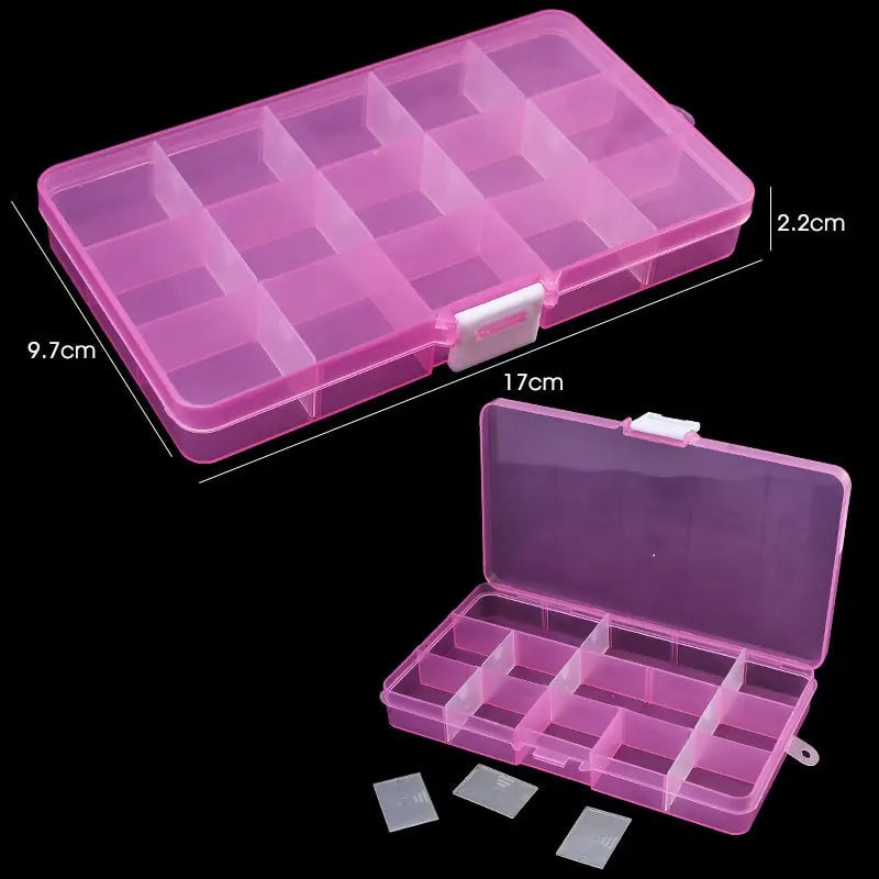 Adjustable Plastic Storage Organizer Box 10/15 Grid Jewelry Beads