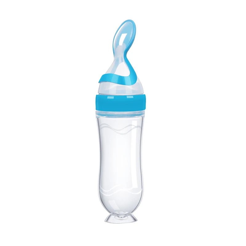 Silicone Baby Feeding Bottle with Spoon - Rice Cereal & Milk Cup