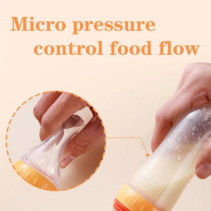 Silicone Baby Feeding Bottle with Spoon - Rice Cereal & Milk Cup