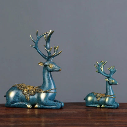 Nordic Deer Head Resin Sculpture - Modern Wall Mount Home Decor Figurine