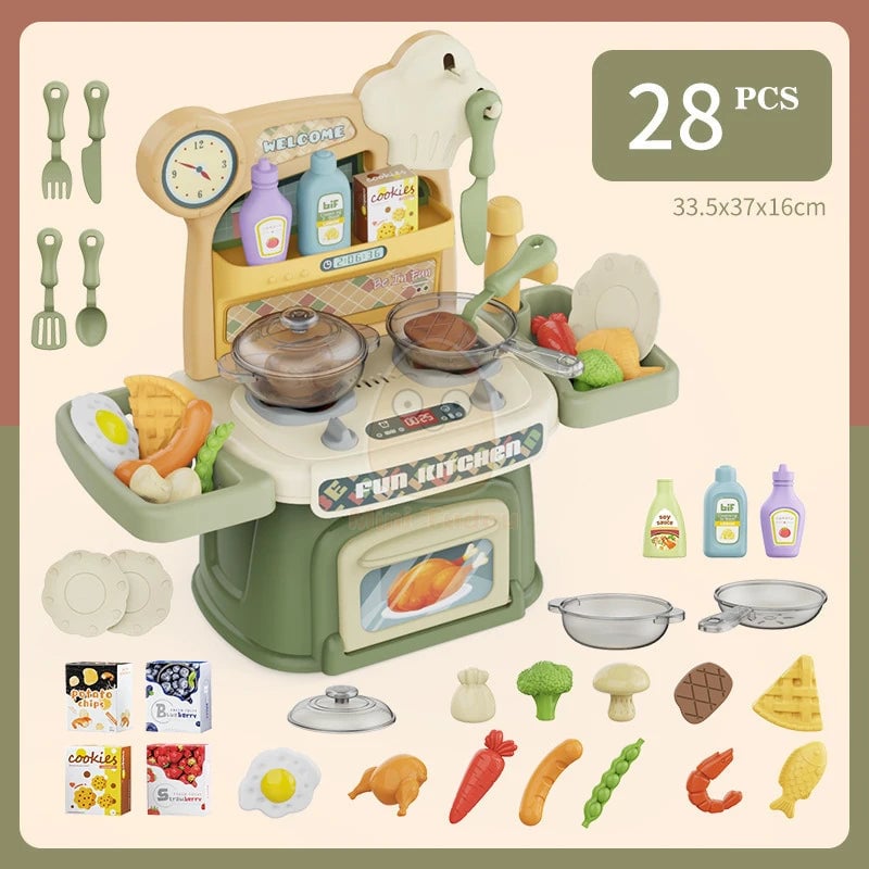Kids Kitchen Pretend Play Cooking Chef Set Educational Learning Toy