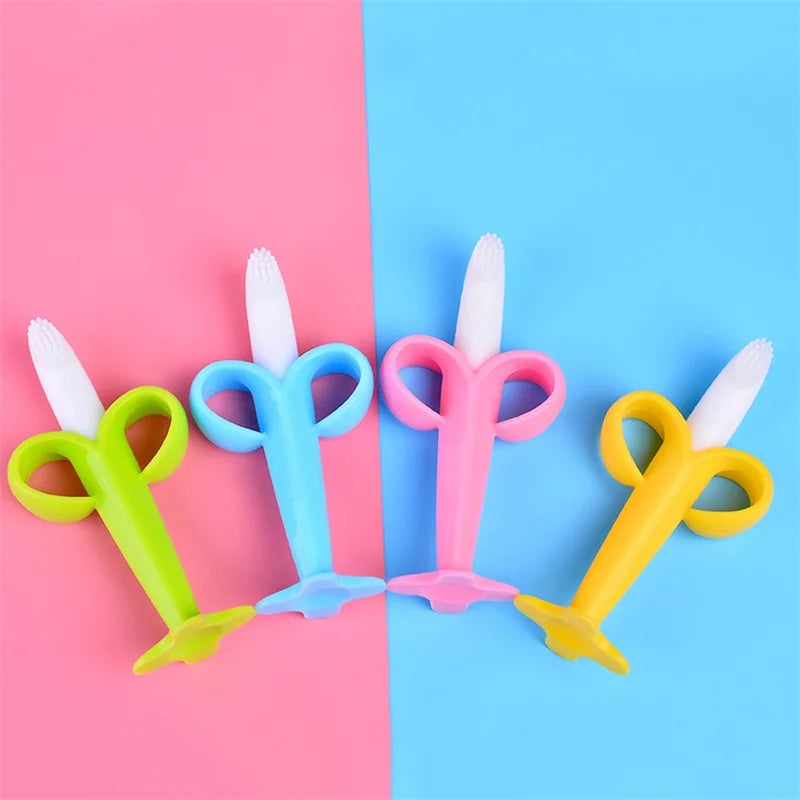 BPA Free Silicone Banana Teething Toothbrush for Babies & Infants