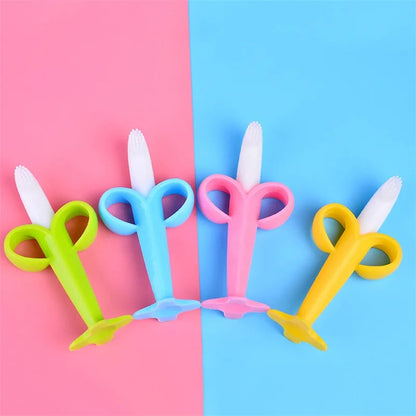 BPA Free Silicone Banana Teething Toothbrush for Babies & Infants