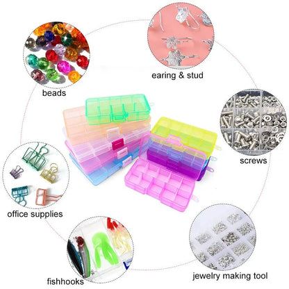 Adjustable Plastic Storage Organizer Box 10/15 Grid Jewelry Beads