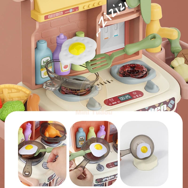 Kids Kitchen Pretend Play Cooking Chef Set Educational Learning Toy