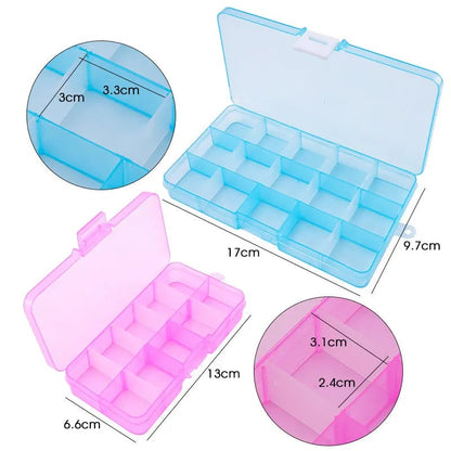 Adjustable Plastic Storage Organizer Box 10/15 Grid Jewelry Beads
