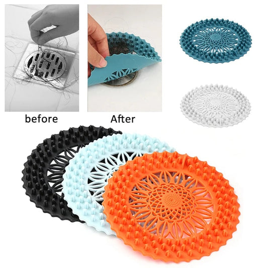 Silicone Hair Catcher Drain Cover - Shower Floor Strainer Filter