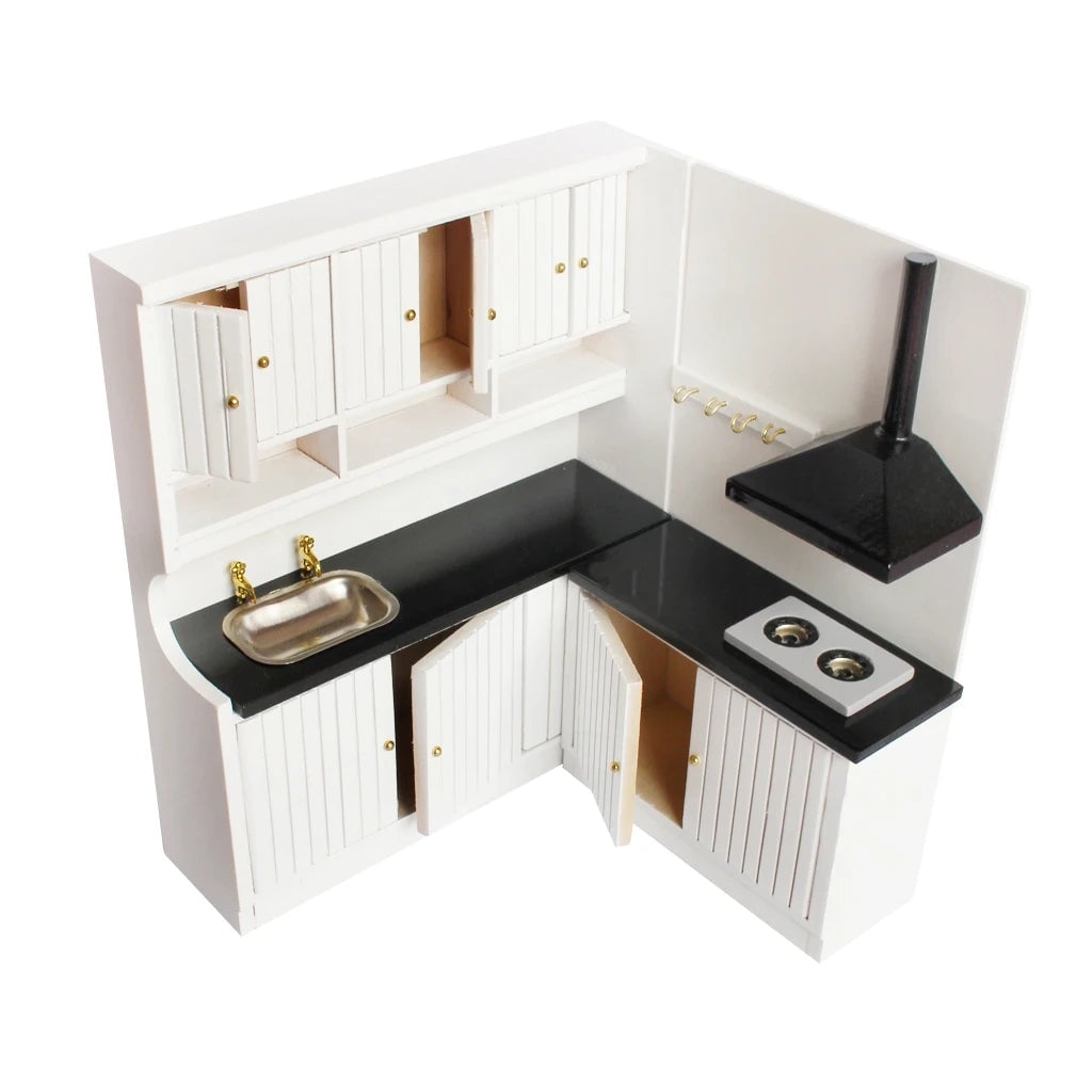 1/12 Scale Miniature Kitchen Dining Room Furniture Set Doll house Kit