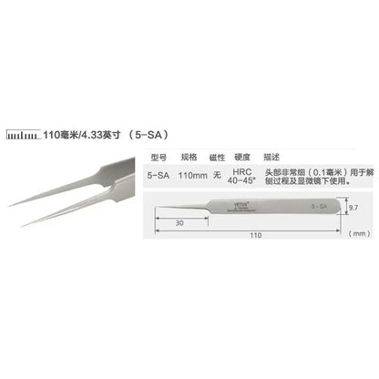 VETUS 6A-SA Stainless Steel Precision Tweezers 3D 6D Volume Lash