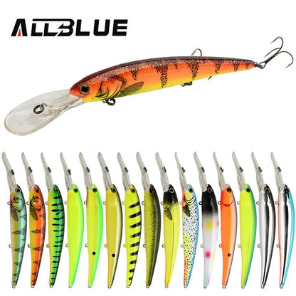 ALLBLUE Deep Walleye 125MM Trolling Crankbait Minnow Lure Bass Pike