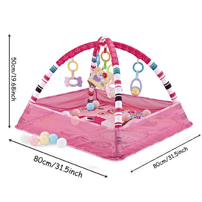 Baby Crawling Mat with Fitness Frame - Educational Play Blanket
