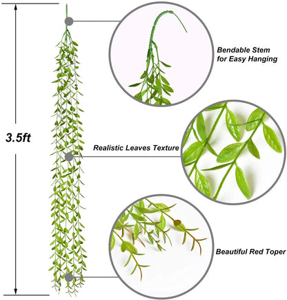 LED Artificial Ivy Garland 6ft Fake Vine String Lights Willow