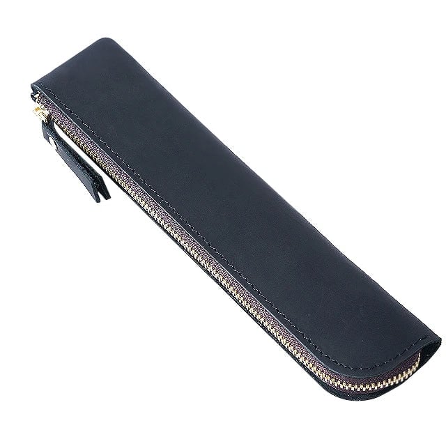 Genuine Cowhide Leather Pencil Case - Portable Retro Pen Storage