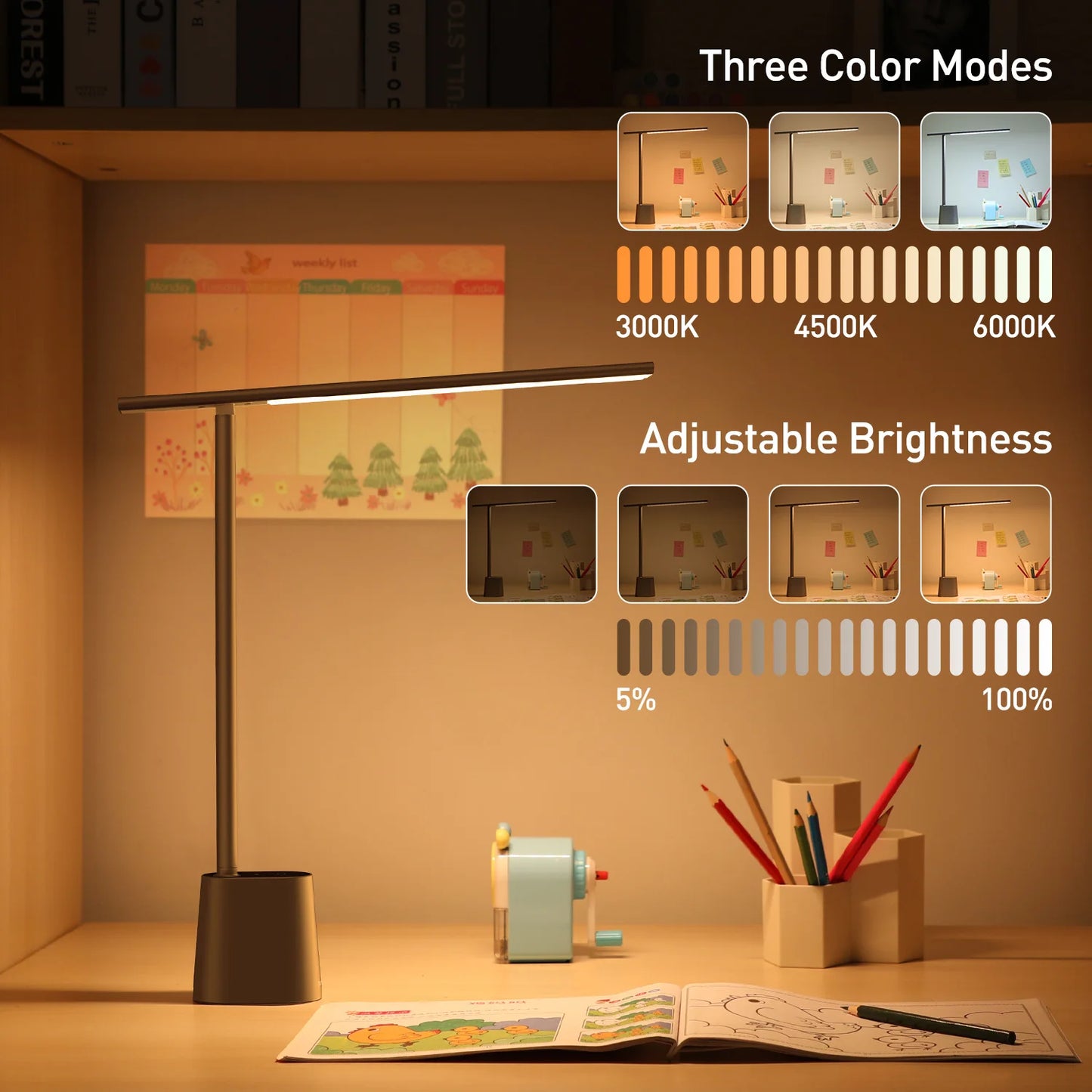 Baseus LED Dimmable Desk Lamp Eye Protection Study Office Light