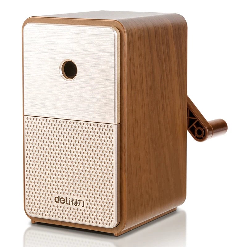 DELI Hand Crank Pencil Sharpener - Adjustable Table Mount Machine