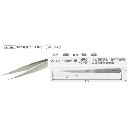 VETUS 6A-SA Stainless Steel Precision Tweezers 3D 6D Volume Lash
