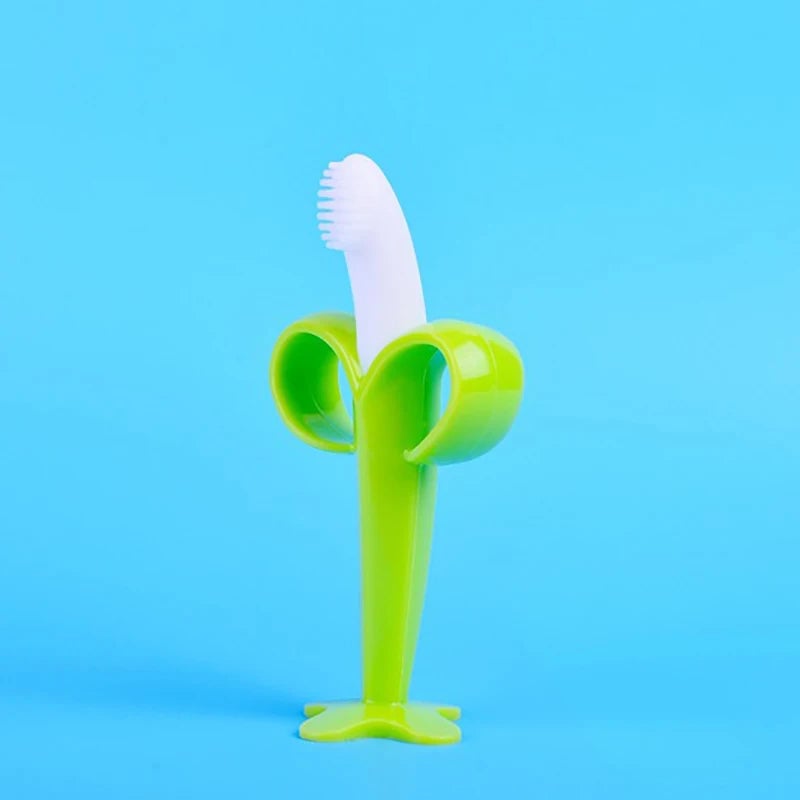 BPA Free Silicone Banana Teething Toothbrush for Babies & Infants